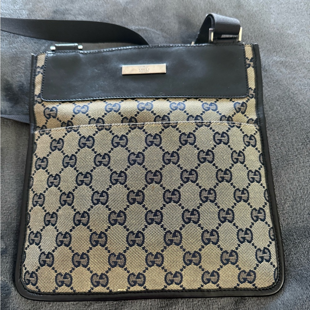 Gucci canvas and leather crossbody